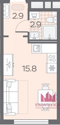 Продажа квартиры-студии 21,6 м², 14/24 этаж