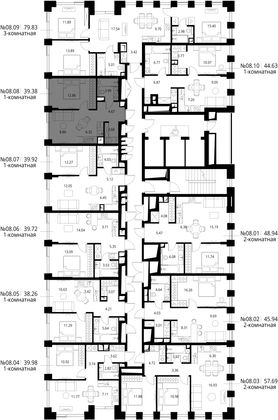 Продажа 1-комнатной квартиры 39,4 м², 8/26 этаж