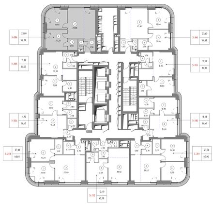 Продажа 2-комнатной квартиры 54,7 м², 25/53 этаж