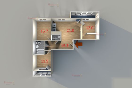 Продажа 3-комнатной квартиры 86,2 м², 7/25 этаж
