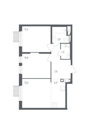 Продажа 3-комнатной квартиры 54,7 м², 10/17 этаж