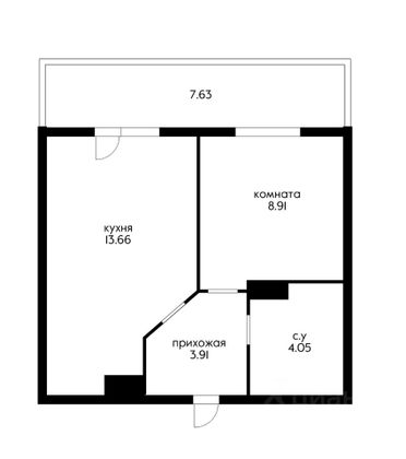 Продажа 1-комнатной квартиры 31 м², 4/8 этаж