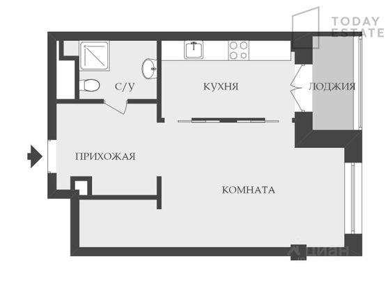 Продажа 1-комнатной квартиры 45,3 м², 9/31 этаж