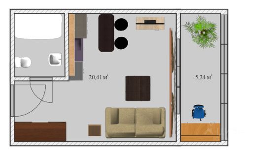 Продажа квартиры-студии 26 м², 2/3 этаж