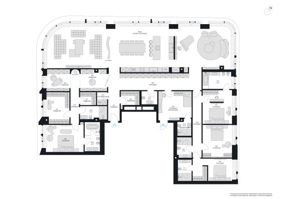 407,7 м², 6-комн. квартира, 12/13 этаж