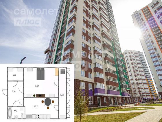 Продажа 1-комнатной квартиры 37,5 м², 11/24 этаж