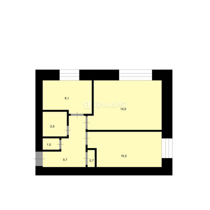 Продажа 2-комнатной квартиры 40,2 м², 1/2 этаж