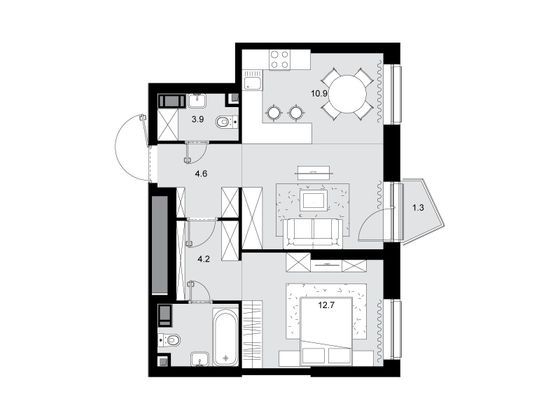 Продажа 2-комнатной квартиры 52,9 м², 21/28 этаж