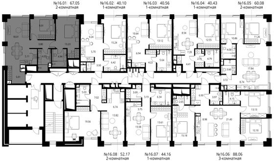 Продажа 2-комнатной квартиры 67,1 м², 16/27 этаж