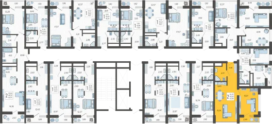 Продажа 2-комнатной квартиры 43 м², 18/19 этаж