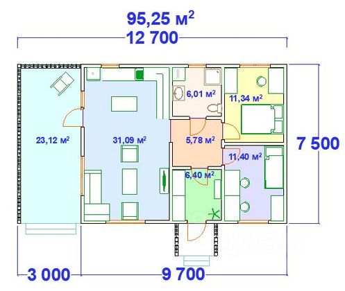 Продажа дома, 95 м², с участком 6 соток