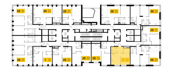 Продажа 1-комнатной квартиры 40,7 м², 22/35 этаж