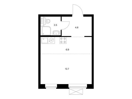 Продажа квартиры-студии 26,9 м², 21/21 этаж
