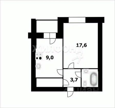 Продажа 1-комнатной квартиры 35,5 м², 9/9 этаж