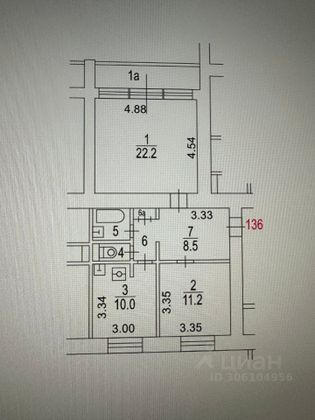 Продажа 2-комнатной квартиры 59 м², 2/12 этаж