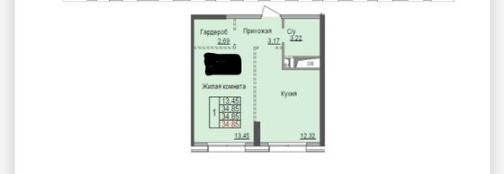 Продажа 1-комнатной квартиры 35 м², 22/26 этаж