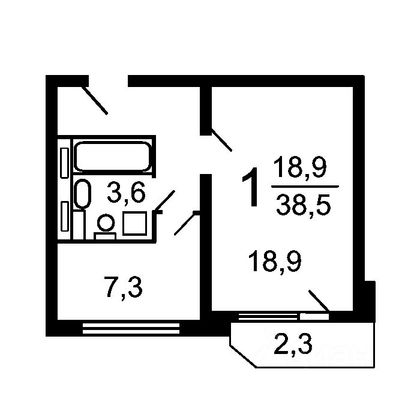 Продажа 1-комнатной квартиры 39 м², 14/14 этаж