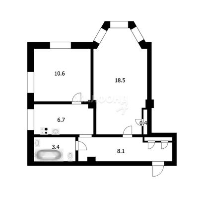 Продажа 2-комнатной квартиры 47,7 м², 1/2 этаж