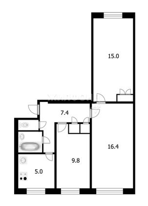Продажа 3-комнатной квартиры 58,1 м², 2/9 этаж