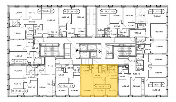 Продажа 2-комнатной квартиры 68,5 м², 10/13 этаж