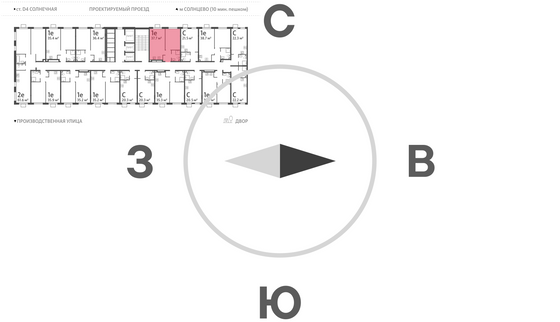 Продажа 1-комнатной квартиры 37,7 м², 3/24 этаж