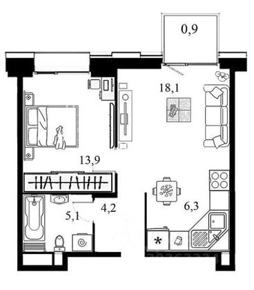 Продажа 2-комнатной квартиры 48,5 м², 4/10 этаж