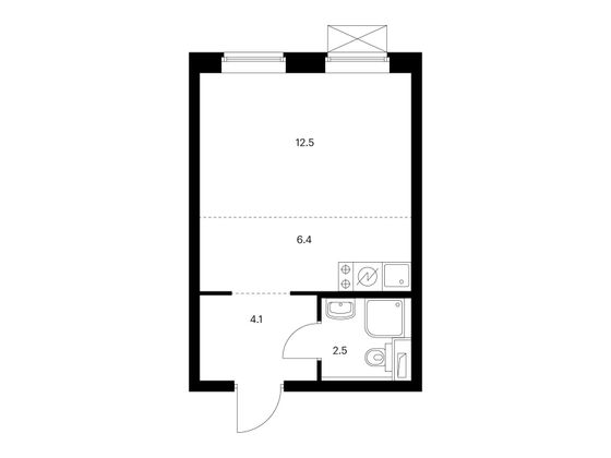 Продажа квартиры-студии 25,5 м², 2/33 этаж