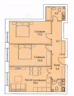 Продажа 3-комнатной квартиры 76 м², 23/24 этаж