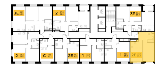 Продажа 2-комнатной квартиры 39,4 м², 16/20 этаж