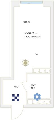 Продажа 2-комнатной квартиры 45,4 м², 14/23 этаж