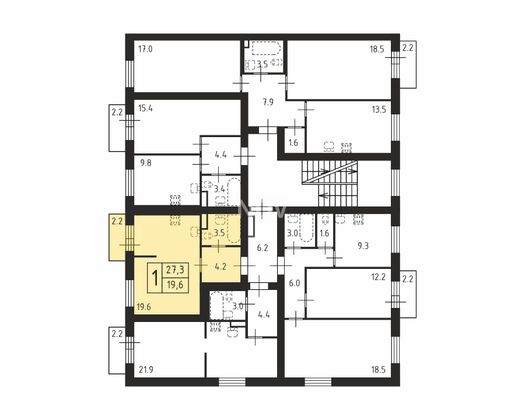 Продажа квартиры-студии 27,3 м², 4/4 этаж