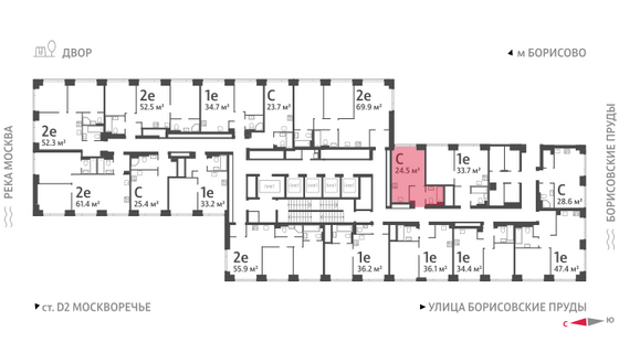 Продажа квартиры-студии 24,5 м², 2/52 этаж