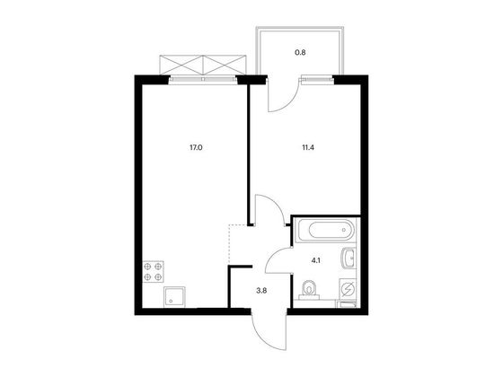 Продажа 1-комнатной квартиры 37,1 м², 5/25 этаж