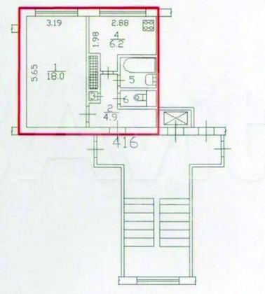 Продажа 1-комнатной квартиры 32,5 м², 9/9 этаж