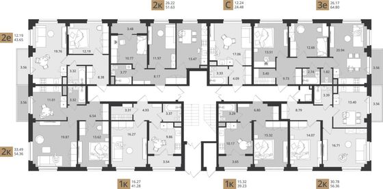 Продажа 2-комнатной квартиры 51,6 м², 1/3 этаж