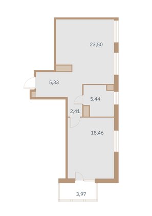 Продажа 1-комнатной квартиры 53,7 м², 4/12 этаж