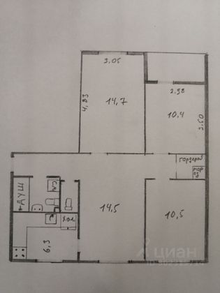 Продажа 4-комнатной квартиры 68,4 м², 2/10 этаж