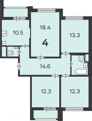 Продажа 4-комнатной квартиры 87,5 м², 4/7 этаж