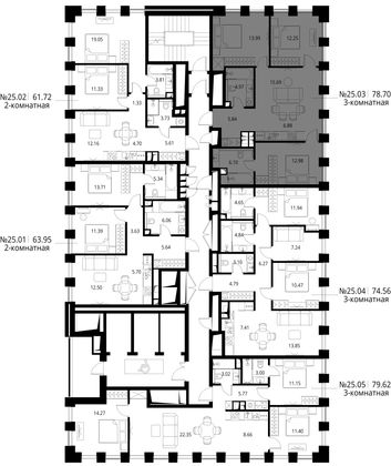 Продажа 3-комнатной квартиры 78,7 м², 25/27 этаж