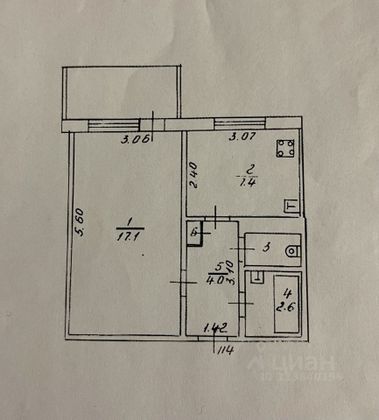 Продажа 1-комнатной квартиры 35 м², 2/9 этаж