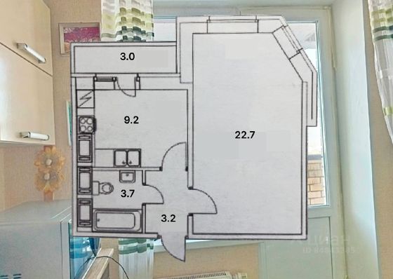 Продажа 1-комнатной квартиры 38,8 м², 24/27 этаж