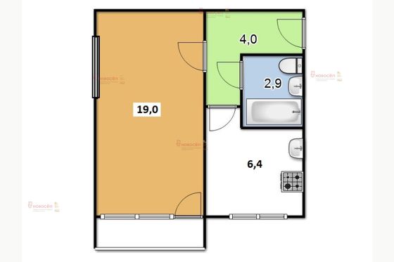 Продажа 1-комнатной квартиры 32 м², 3/5 этаж