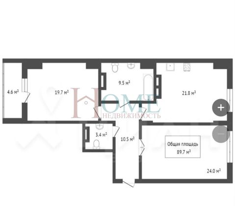 Продажа 2-комнатной квартиры 89,7 м², 14/22 этаж