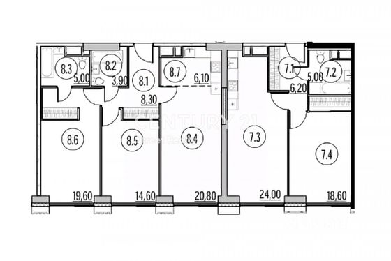 Продажа 4-комнатной квартиры 132 м², 12/51 этаж