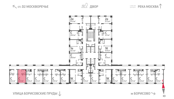 Продажа квартиры-студии 22,3 м², 2/30 этаж