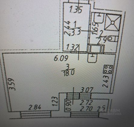 Продажа квартиры-студии 25,4 м², 7/18 этаж