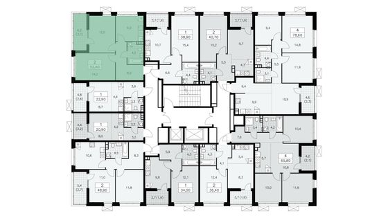 Продажа 2-комнатной квартиры 52 м², 13/15 этаж