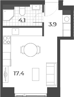 Продажа квартиры-студии 25,4 м², 18/50 этаж