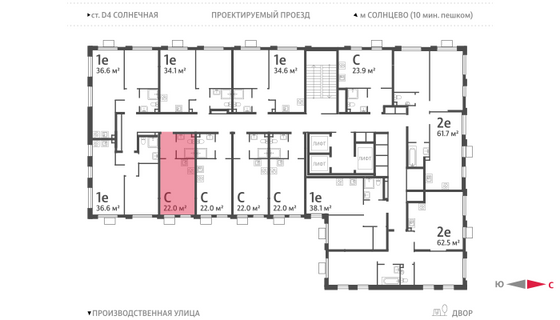 Продажа квартиры-студии 22 м², 20/24 этаж