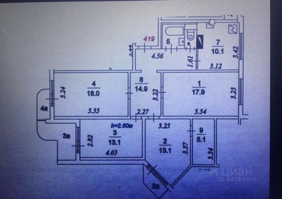 Продажа 4-комнатной квартиры 95,6 м², 4/9 этаж